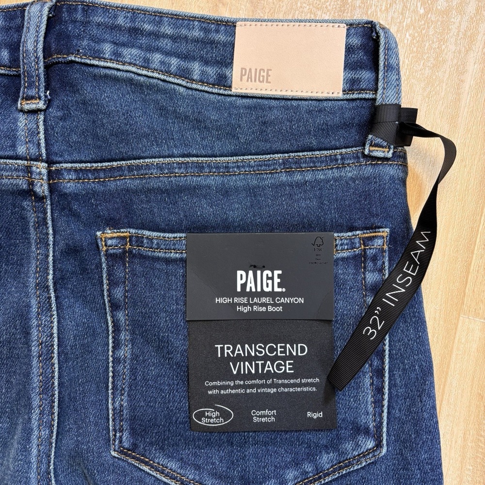 Paige Womens 26 Jeans High Rise Laurel Canyon New with Tags Flare Stretch - Picture 3 of 8
